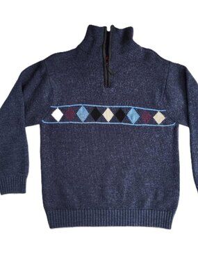 Vintage Boston Traders Quarter-Zip Knit Sweater - Medium